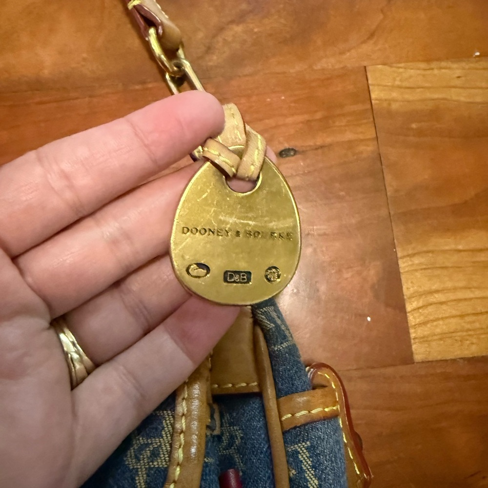 Dooney & Bourke Blue and Tan Shoulder Bag - Picture 5 of 16